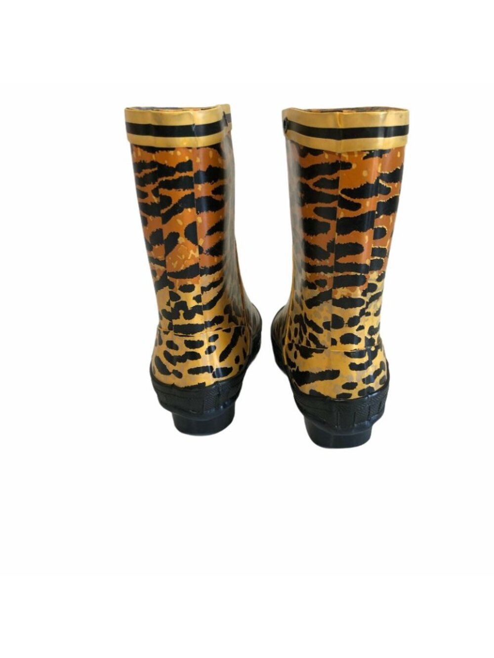 Rubber Boots Girls 10 Steel Flank Animal Print Winter Snow Boots Rain - Picture 7 of 10